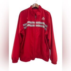 Nike Ohio State Buckeyes Red Windbreaker Jacket Size XL